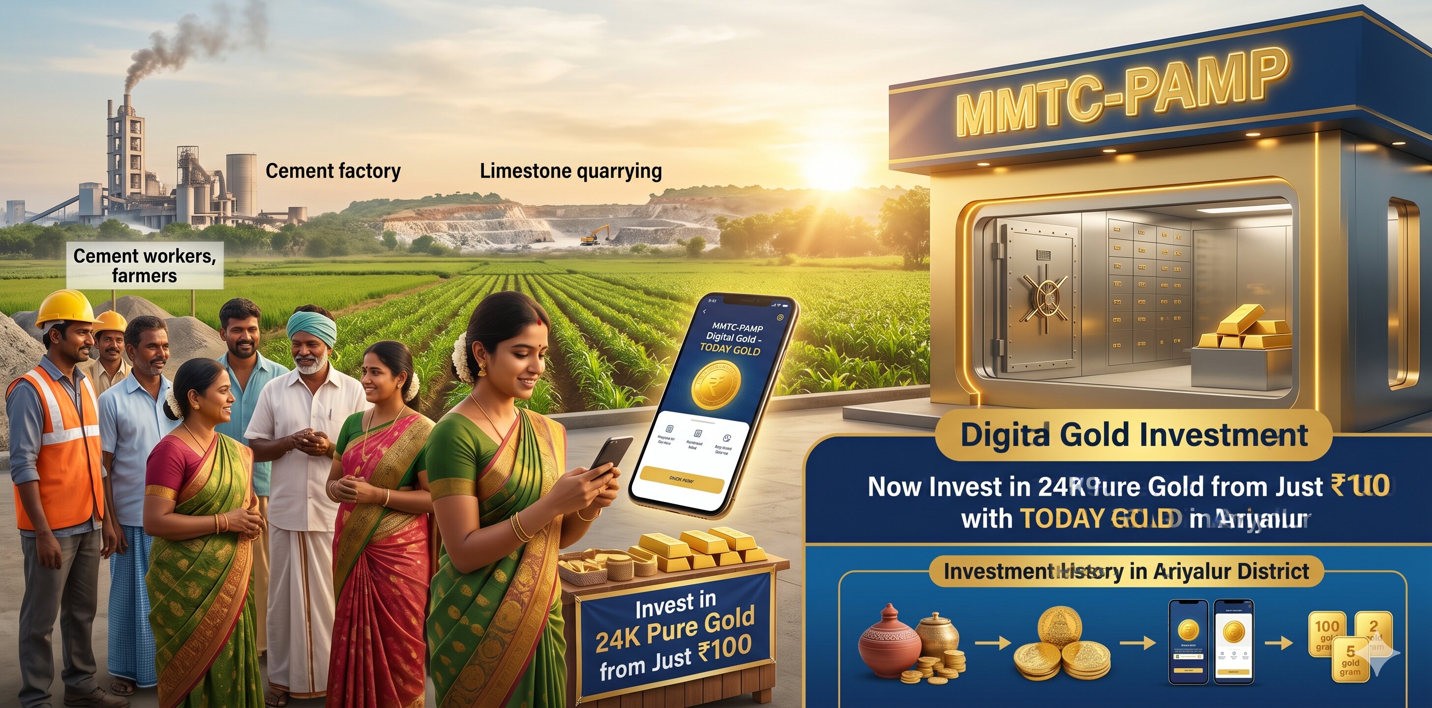 Digital gold investment with TODAY GOLD in Ariyalur – MMTC-PAMP 24K pure gold