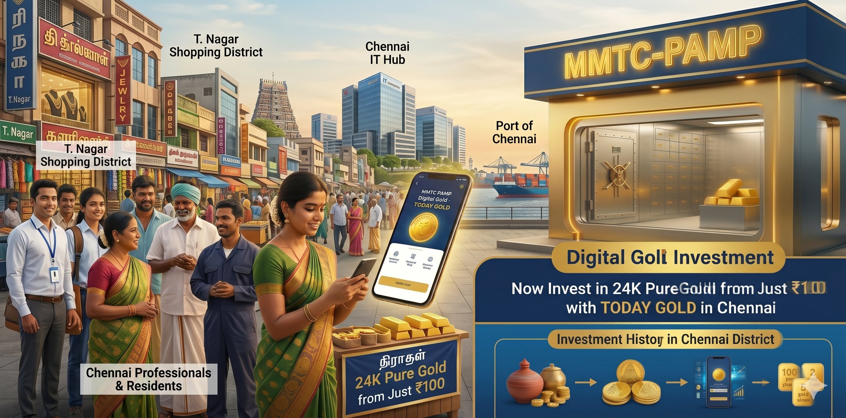 Digital gold investment with TODAY GOLD in Chennai – MMTC-PAMP 24K pure gold