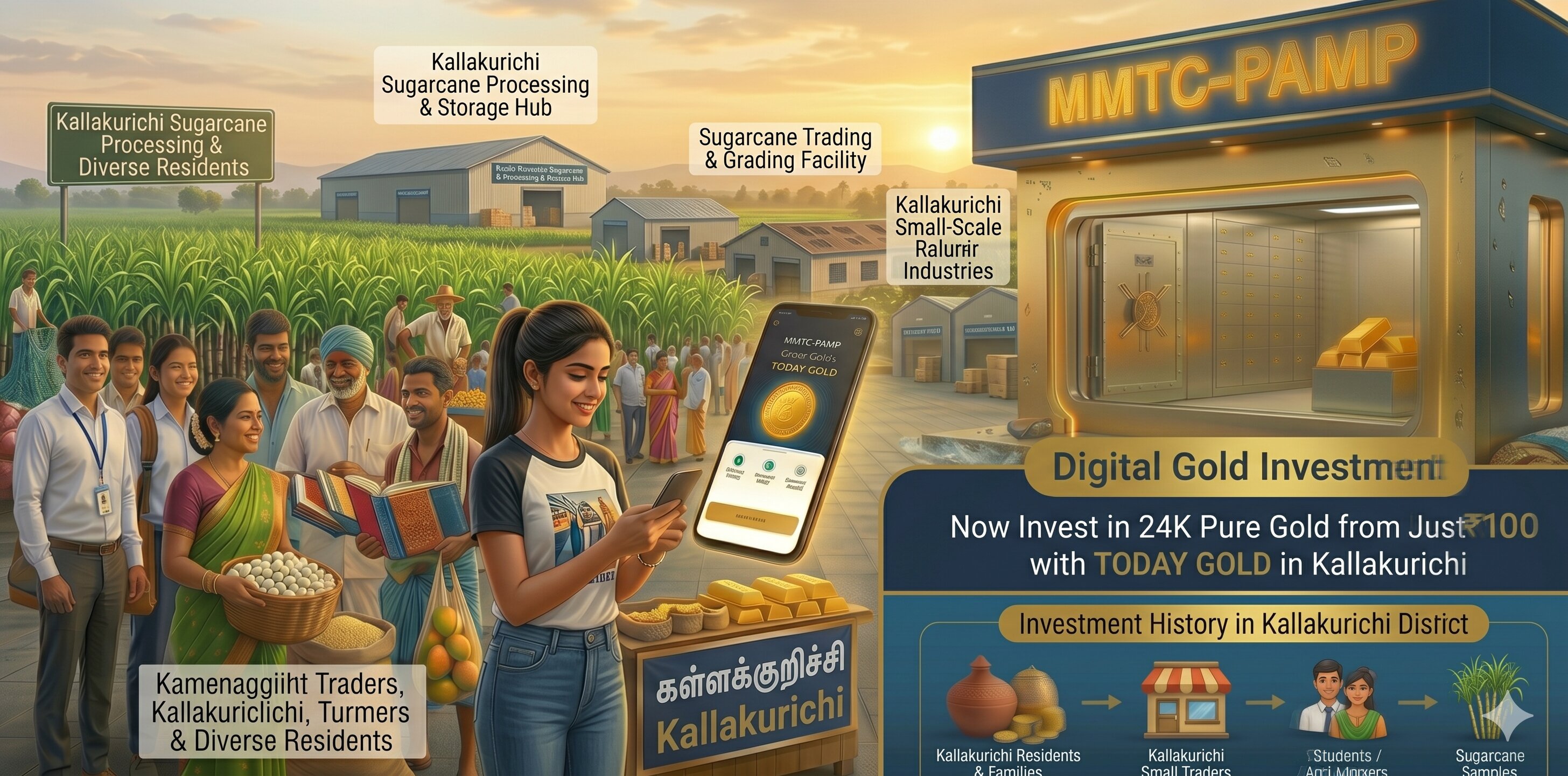 Digital gold investment with TODAY GOLD in Kallakurichi – MMTC-PAMP 24K pure gold
