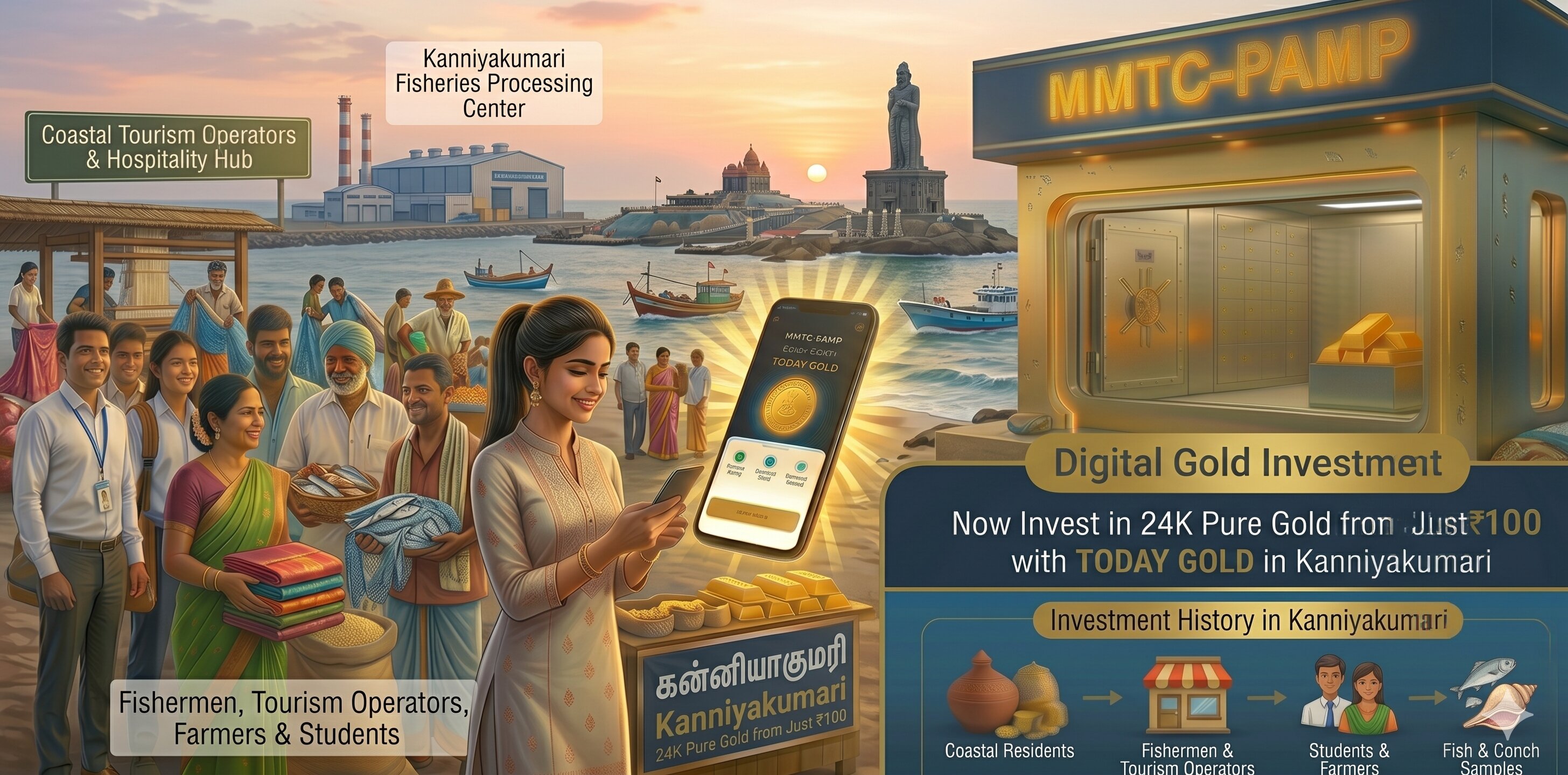 Digital gold investment with TODAY GOLD in Kanniyakumari – MMTC-PAMP 24K pure gold