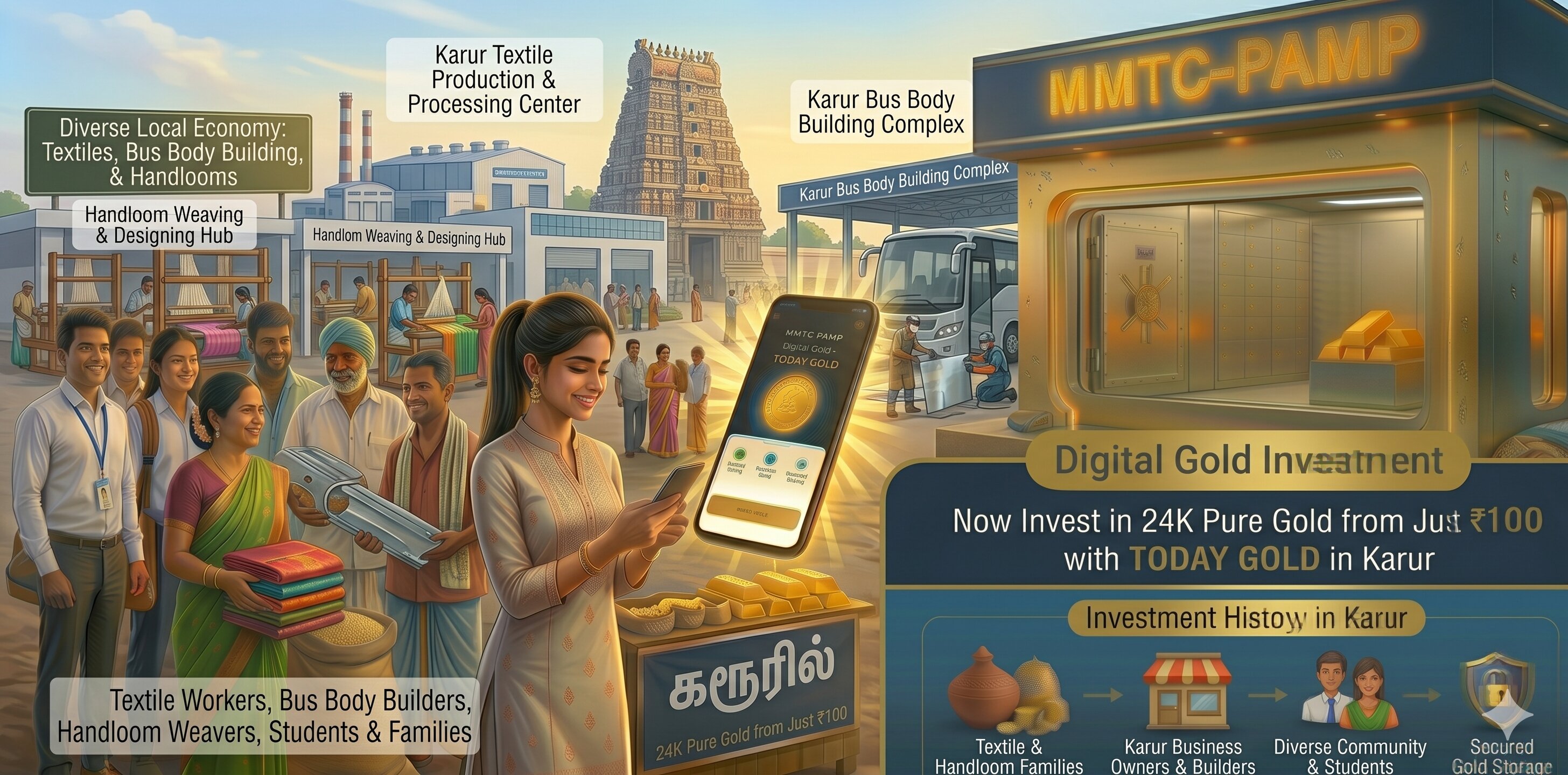 Digital gold investment with TODAY GOLD in Karur – MMTC-PAMP 24K pure gold
