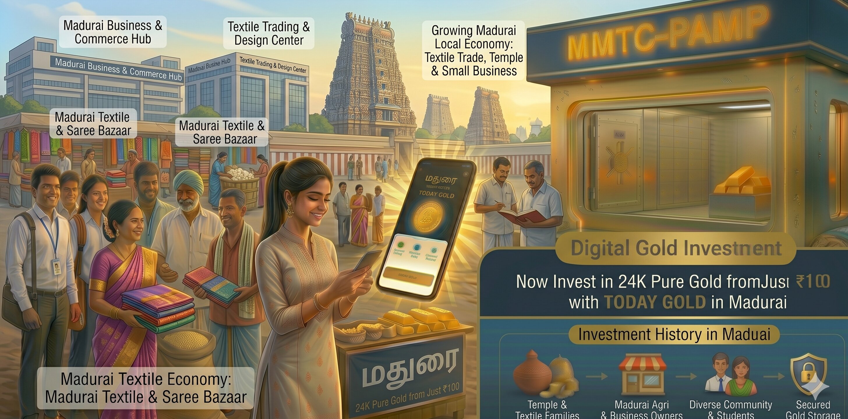 Digital gold investment with TODAY GOLD in Madurai – MMTC-PAMP 24K pure gold