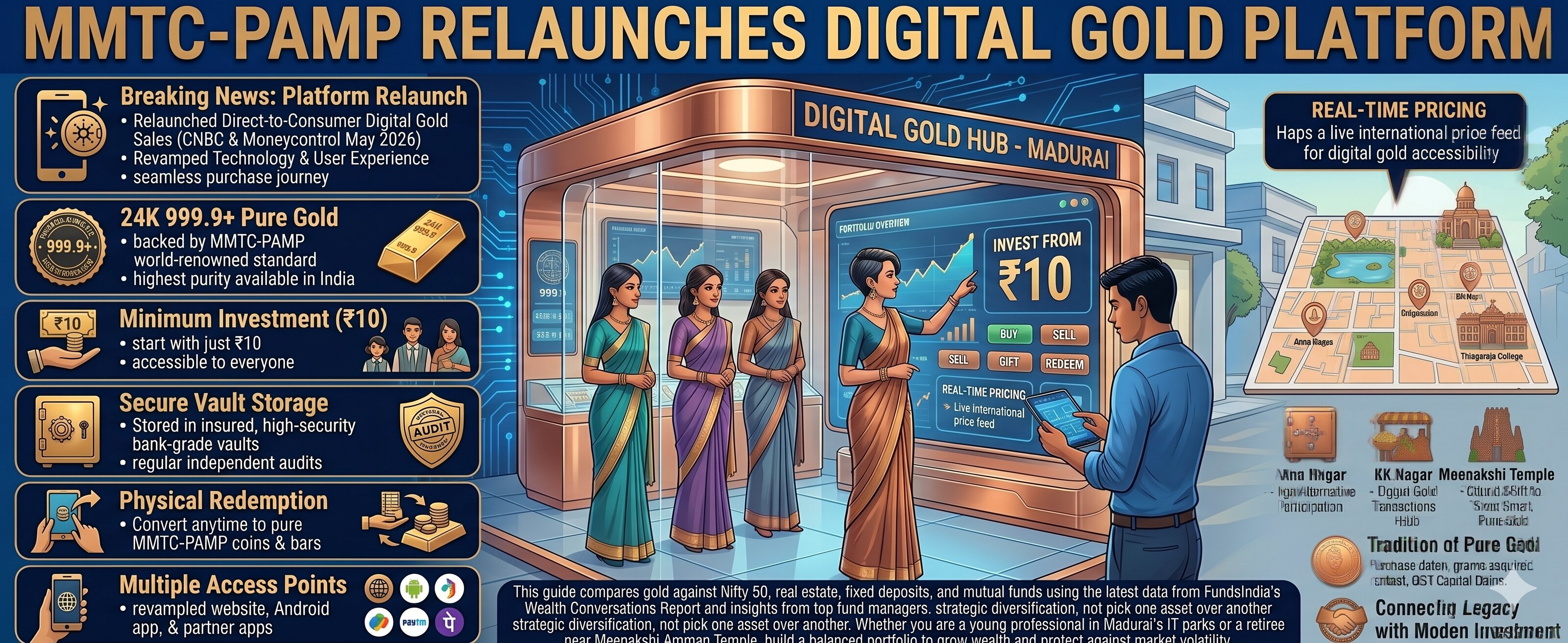 MMTC-PAMP Relaunches Digital Gold Platform – Now Invest in 24K Pure Gold from Just ₹10 with TODAY GOLD in Madurai