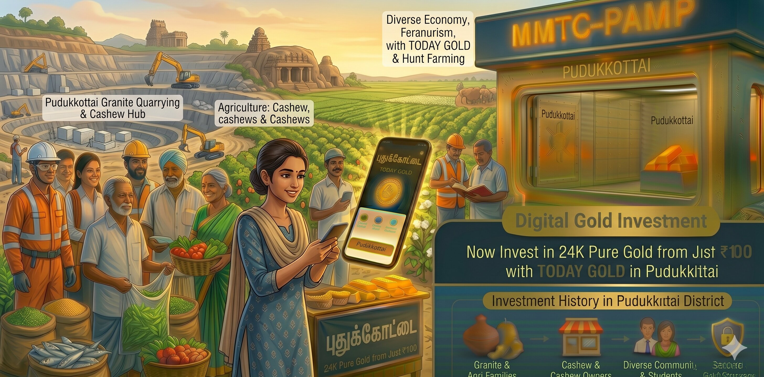 Digital gold investment with TODAY GOLD in Pudukkottai – MMTC-PAMP 24K pure gold