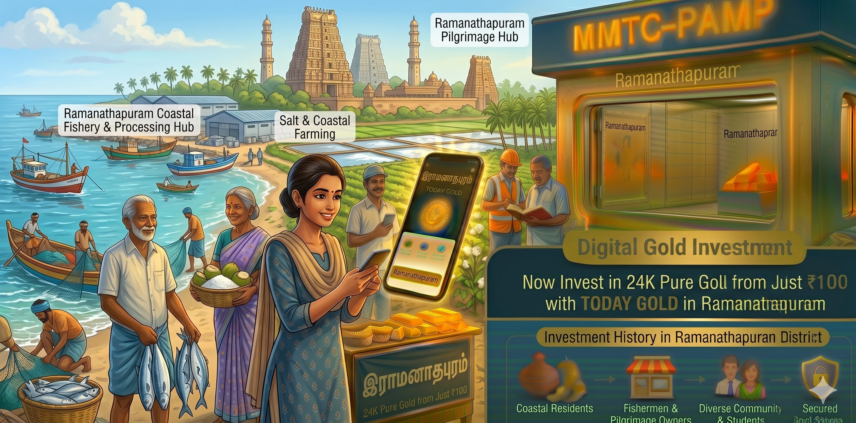 Digital gold investment with TODAY GOLD in Ramanathapuram – MMTC-PAMP 24K pure gold
