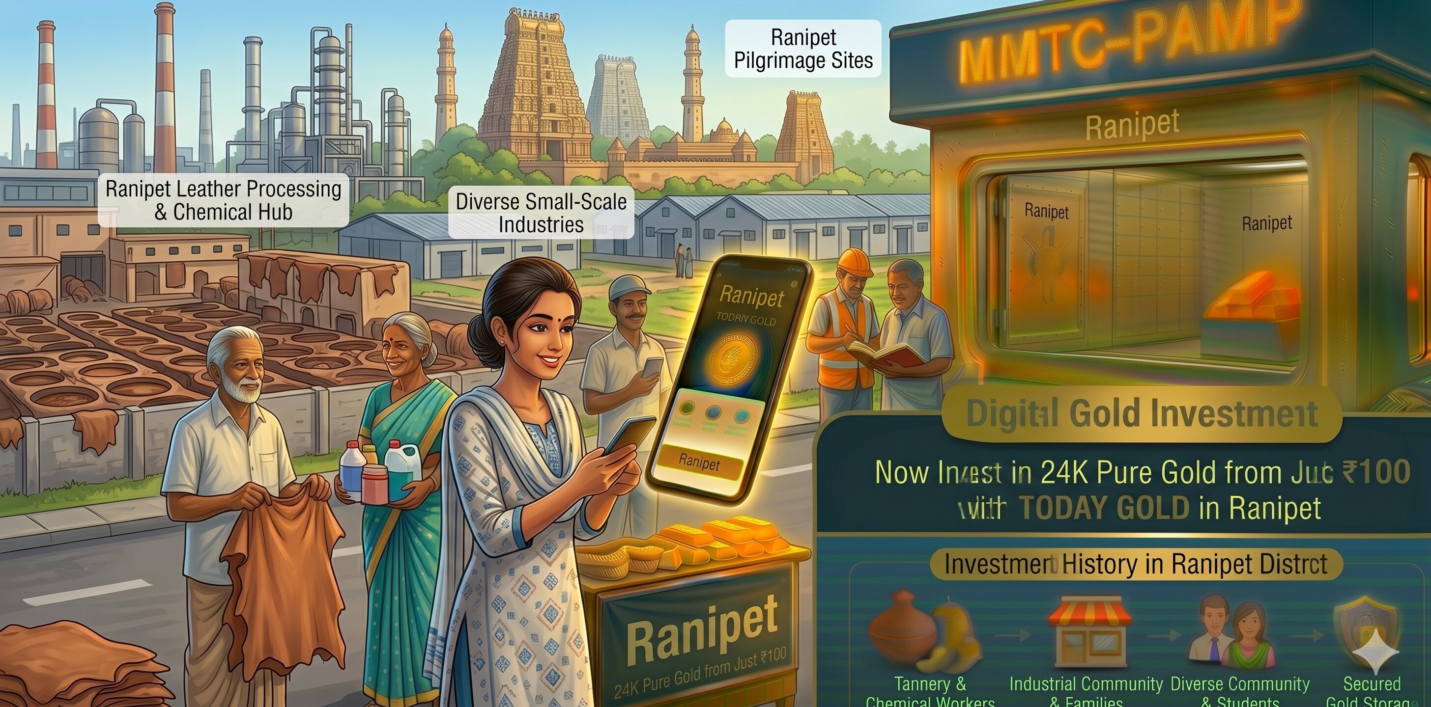 Digital gold investment with TODAY GOLD in Ranipet – MMTC-PAMP 24K pure gold