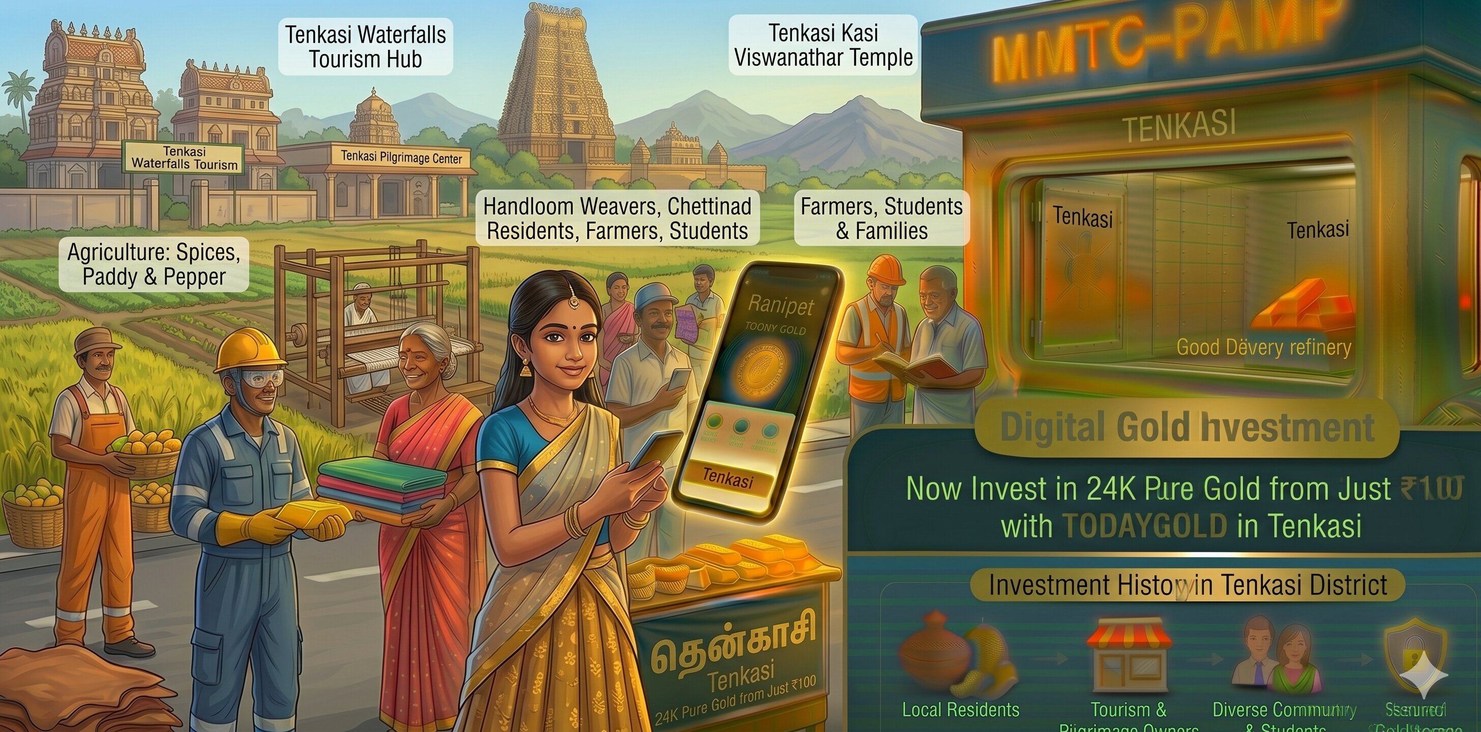 Digital gold investment with TODAY GOLD in Tenkasi – MMTC-PAMP 24K pure gold