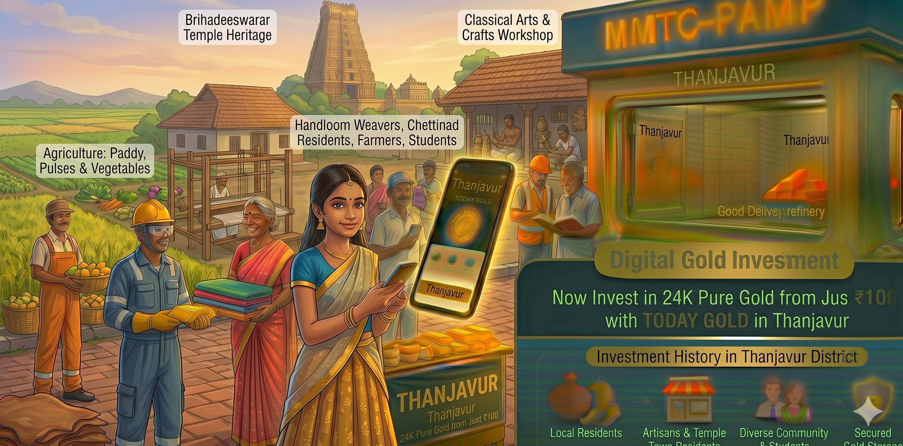Digital gold investment with TODAY GOLD in Thanjavur – MMTC-PAMP 24K pure gold