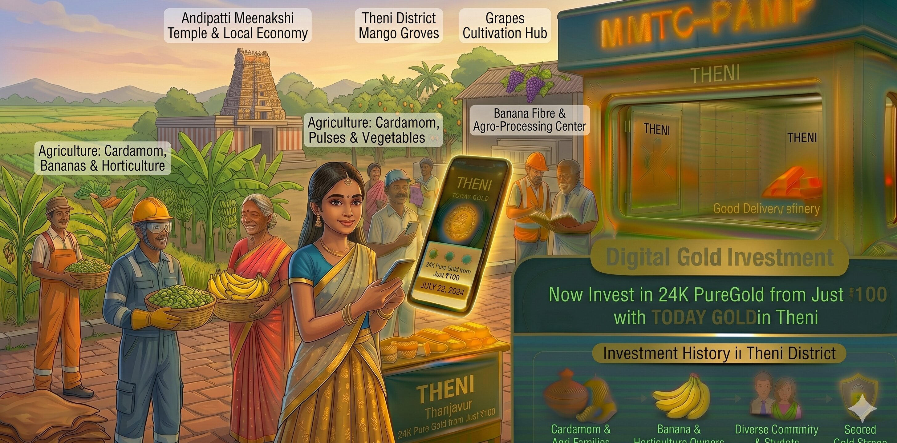 Digital gold investment with TODAY GOLD in Theni – MMTC-PAMP 24K pure gold