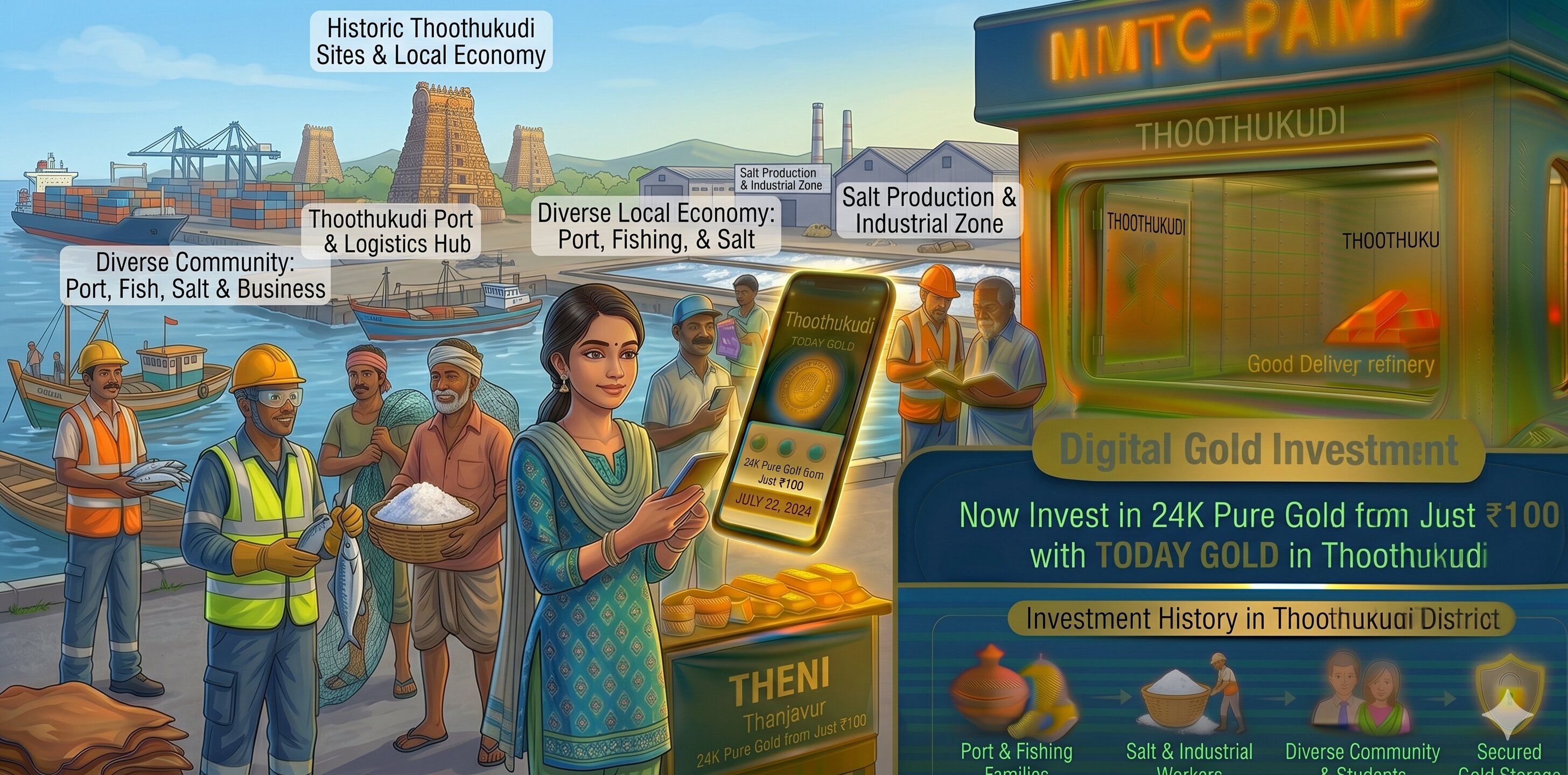 Digital gold investment with TODAY GOLD in Thoothukudi – MMTC-PAMP 24K pure gold