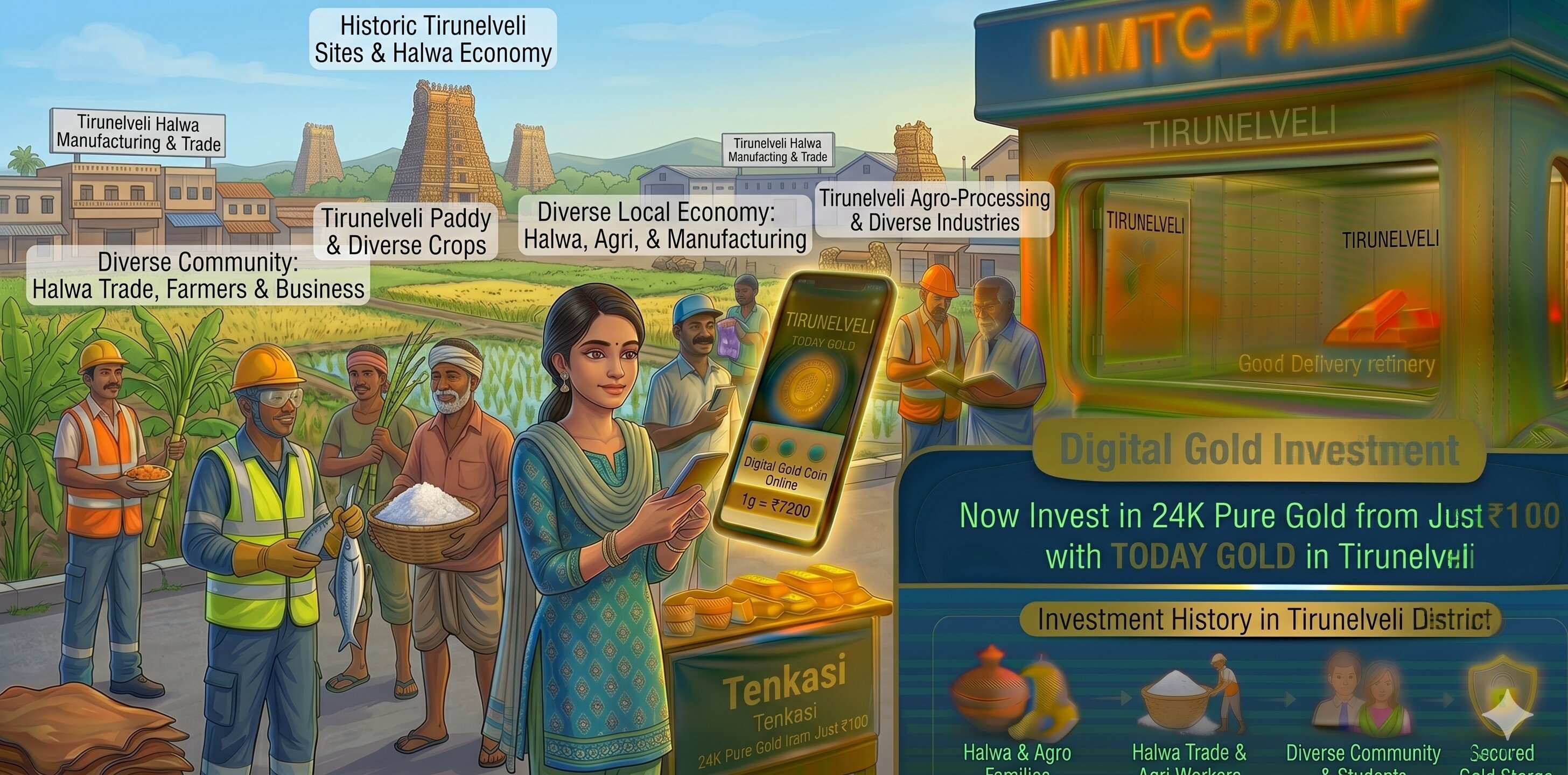 Digital gold investment with TODAY GOLD in Tirunelveli – MMTC-PAMP 24K pure gold