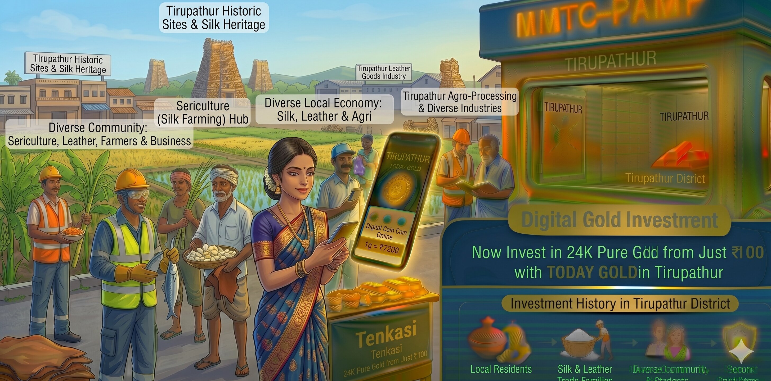 Digital gold investment with TODAY GOLD in Tirupathur – MMTC-PAMP 24K pure gold