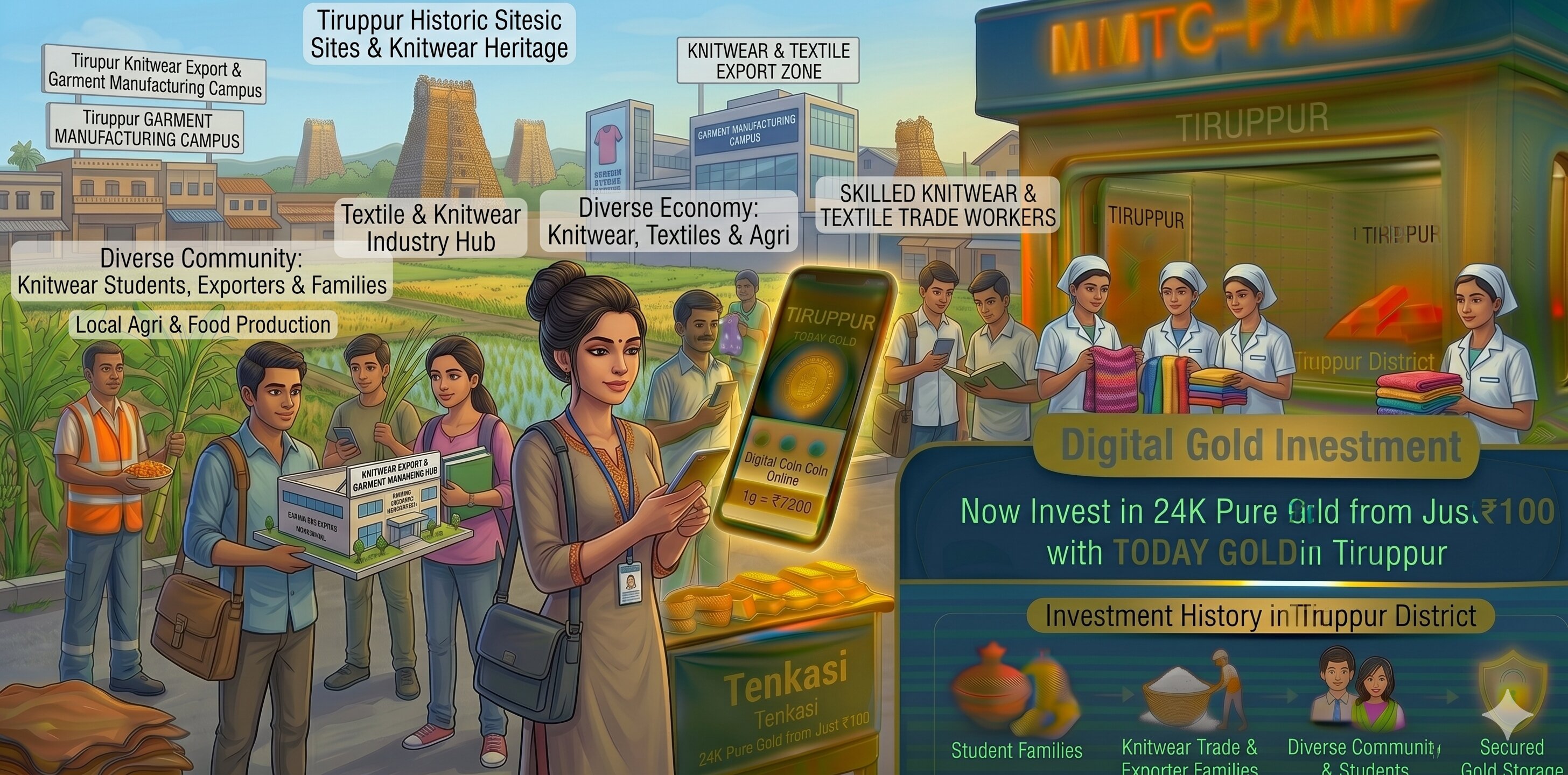 Digital gold investment with TODAY GOLD in Tiruppur – MMTC-PAMP 24K pure gold