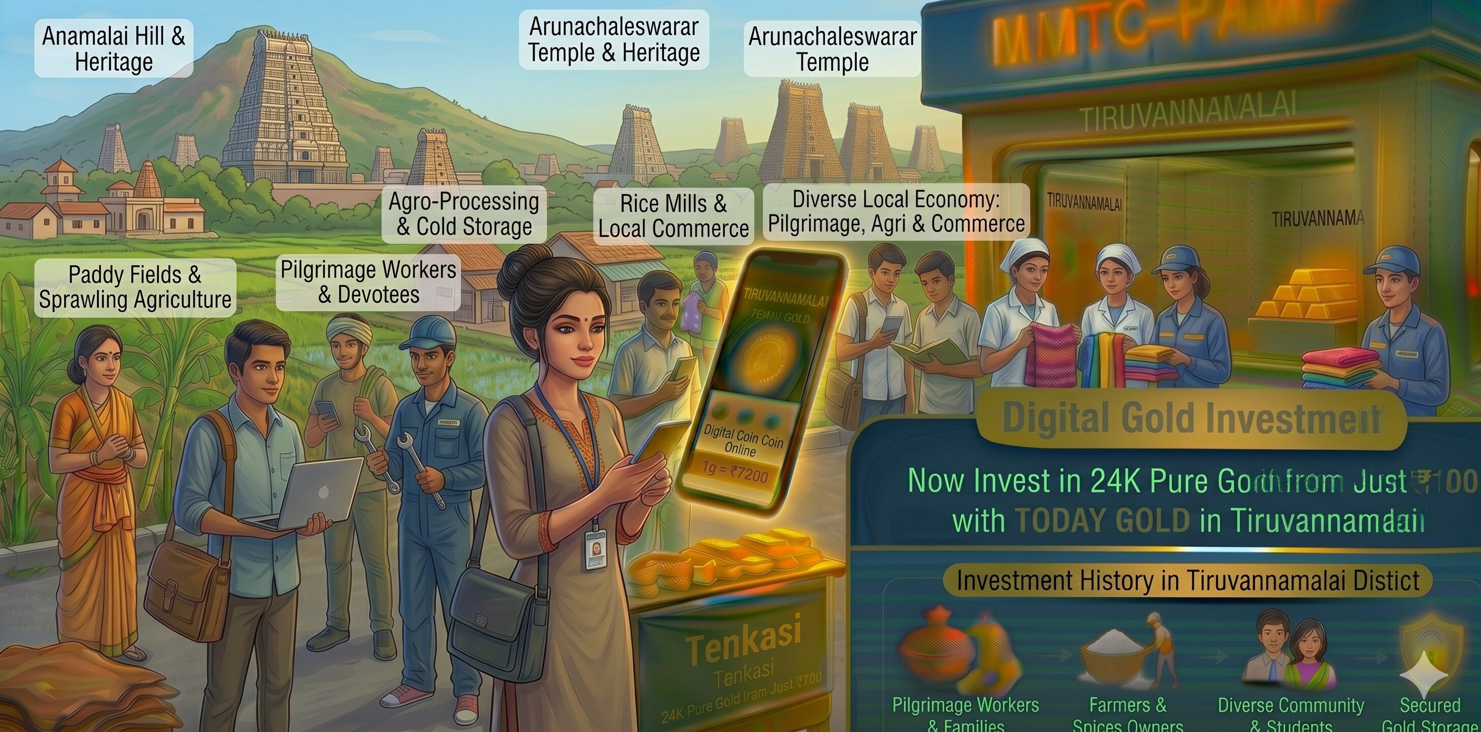 Digital gold investment with TODAY GOLD in Tiruvannamalai – MMTC-PAMP 24K pure gold