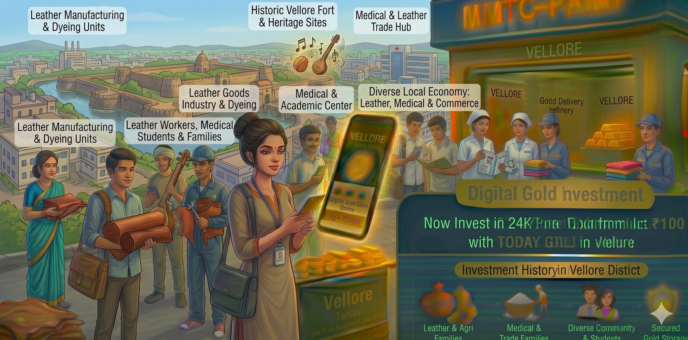 Digital gold investment with TODAY GOLD in Vellore – MMTC-PAMP 24K pure gold
