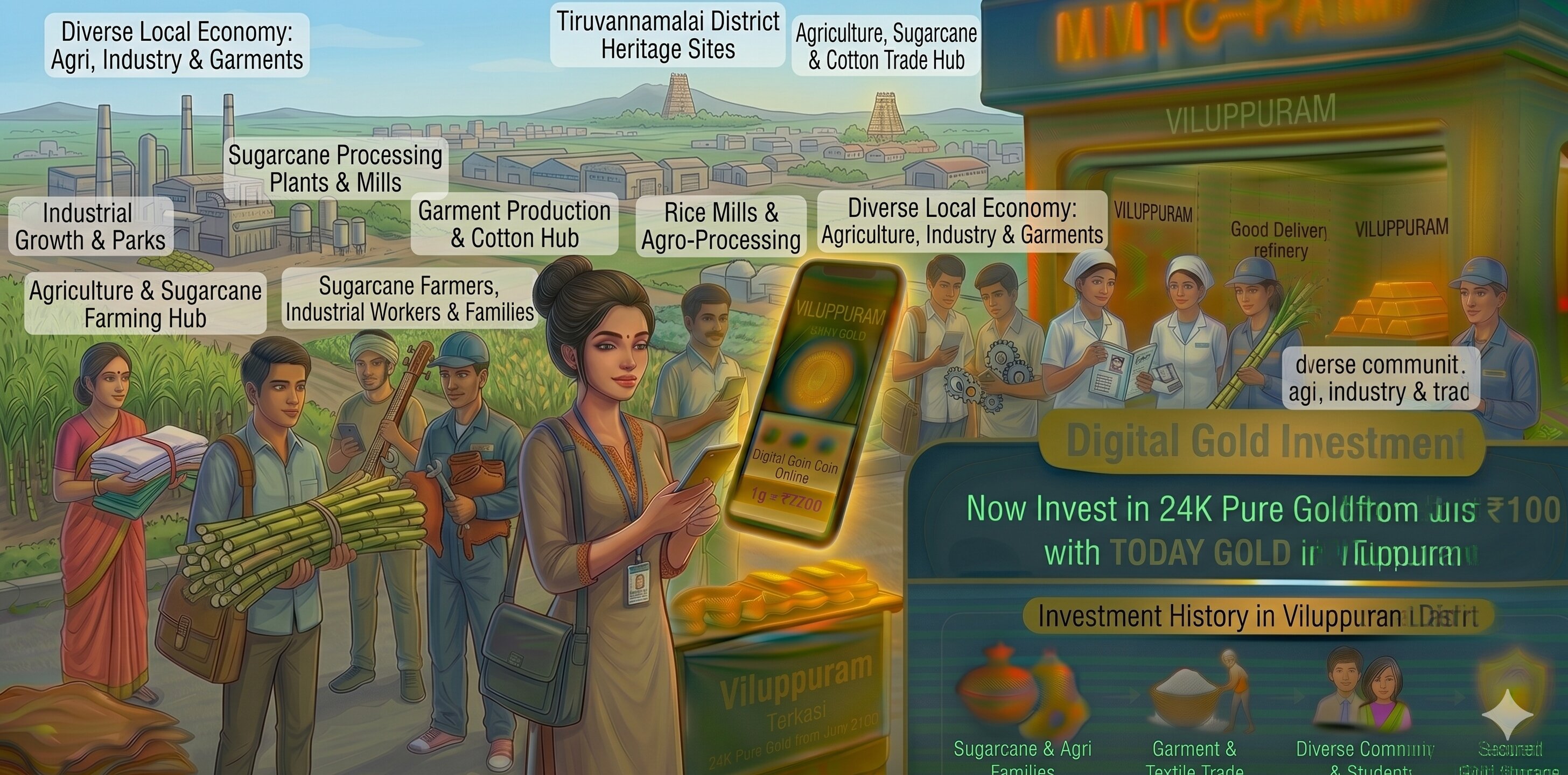 Digital gold investment with TODAY GOLD in Viluppuram – MMTC-PAMP 24K pure gold