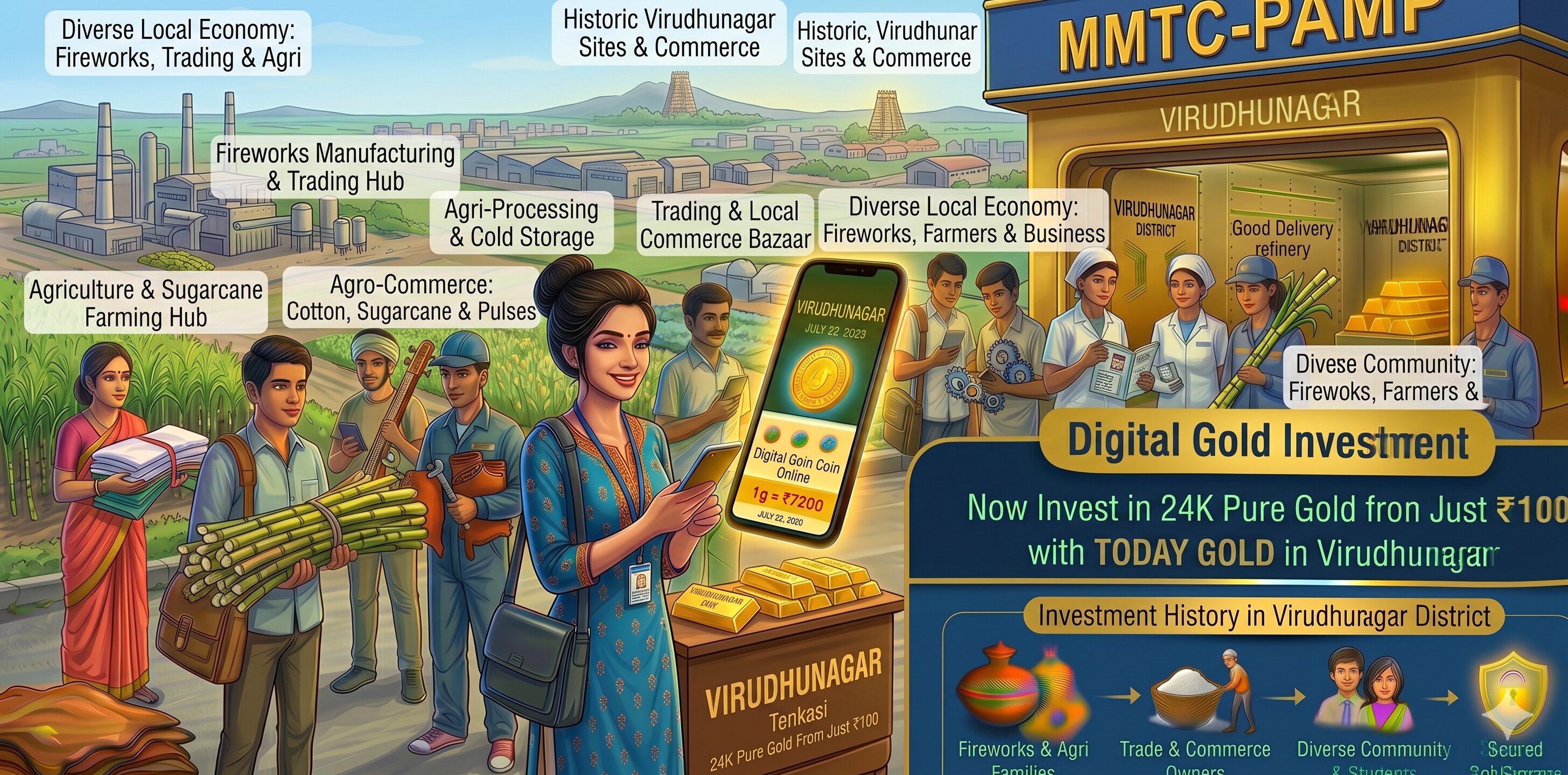 Digital gold investment with TODAY GOLD in Virudhunagar – MMTC-PAMP 24K pure gold