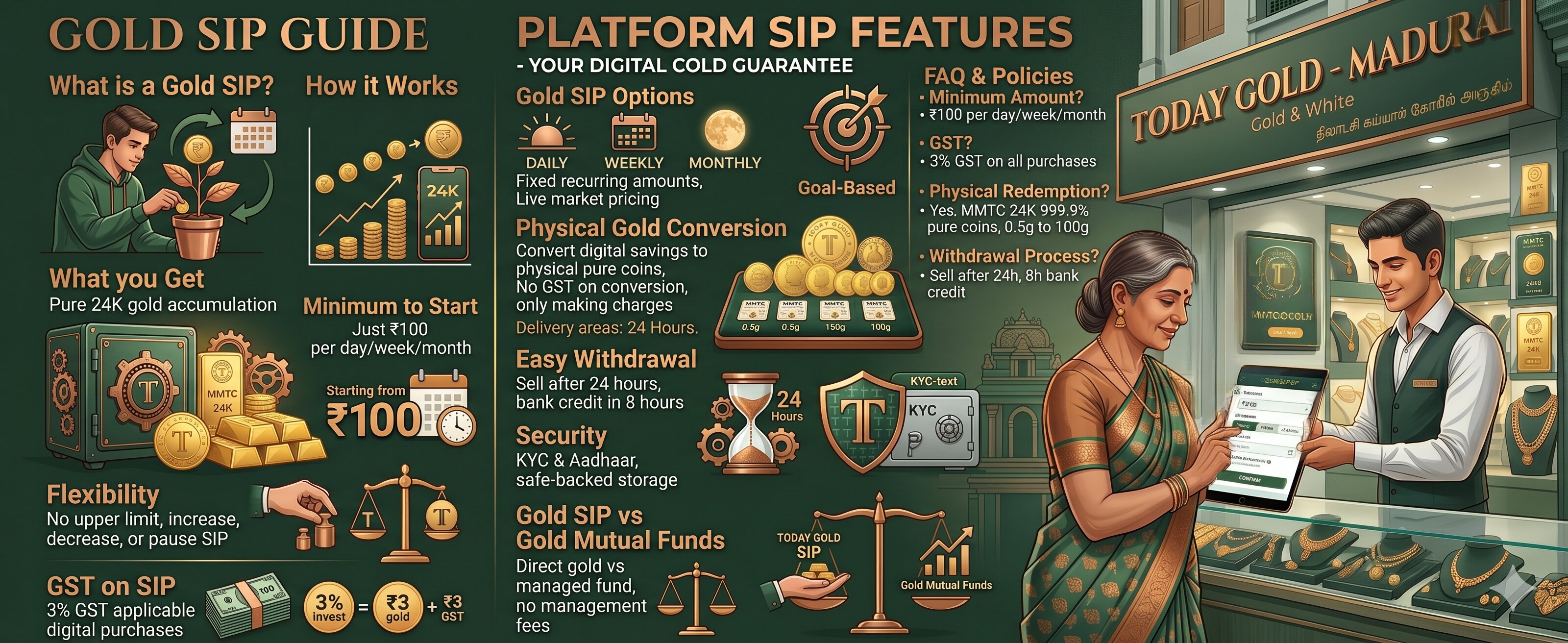 Gold SIP Investment – Start Saving Gold Daily from ₹100 with TODAY GOLD in Madurai