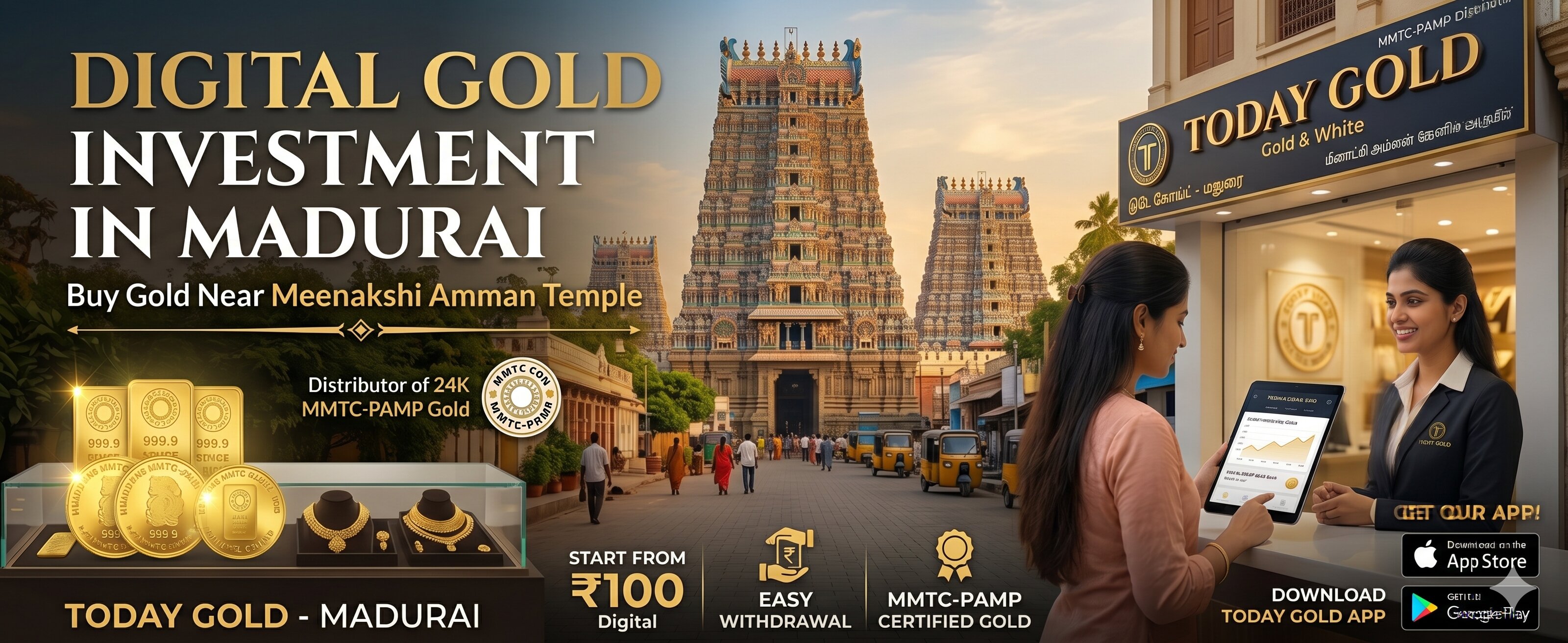 Digital Gold Investment in Madurai Buy Through online Near Meenakshi Amman Temple