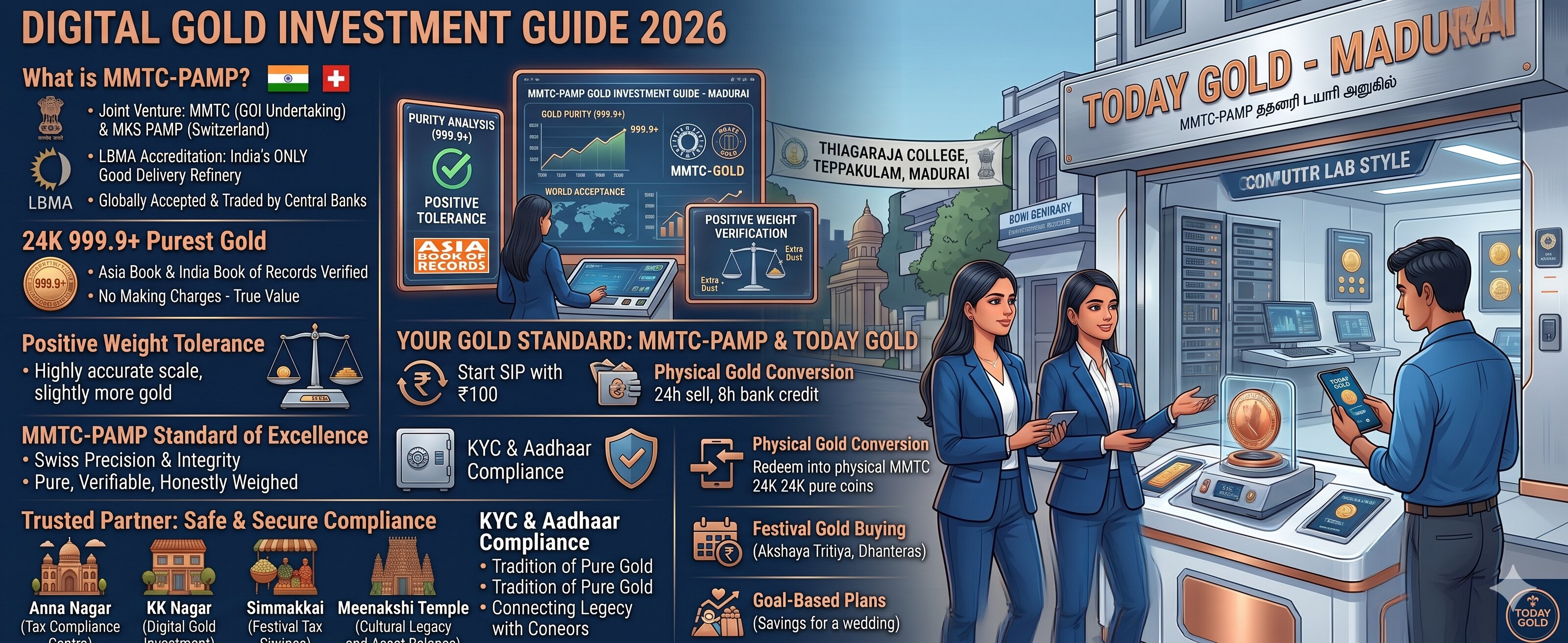 MMTC-PAMP Gold Investment Guide – Buy 24K 99.99+ Purest Gold Coins Online with TODAY GOLD in Madurai