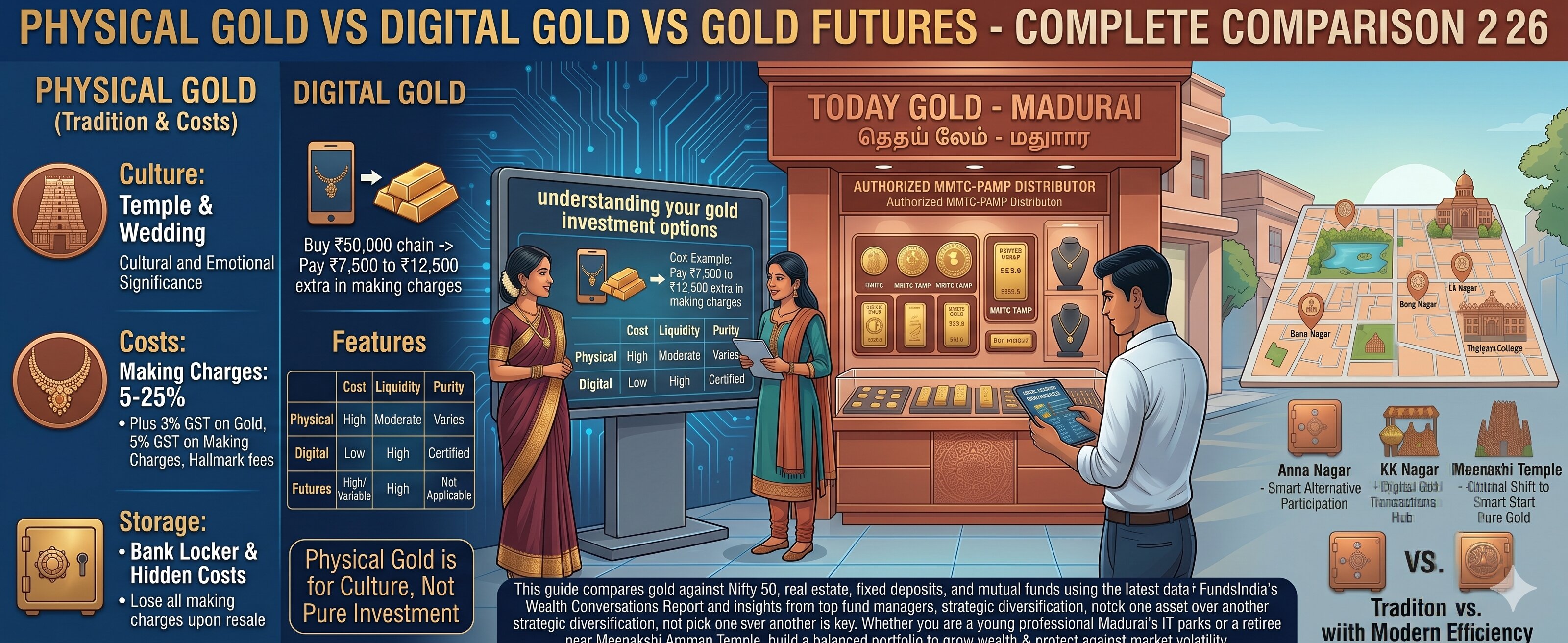 Physical Gold vs Digital Gold vs Gold Futures – Complete Comparison 2026