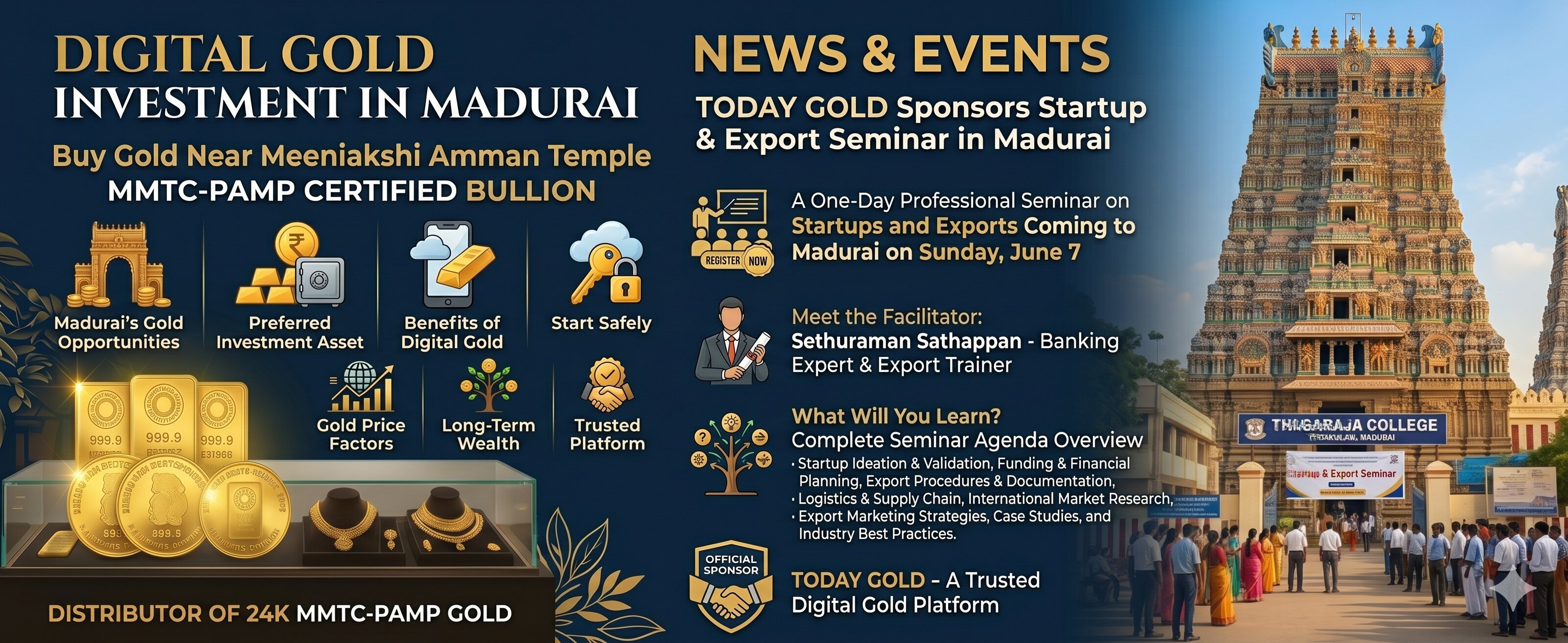 TODAY GOLD Sponsors Startup & Export Seminar in Madurai on June 7 – Register Now