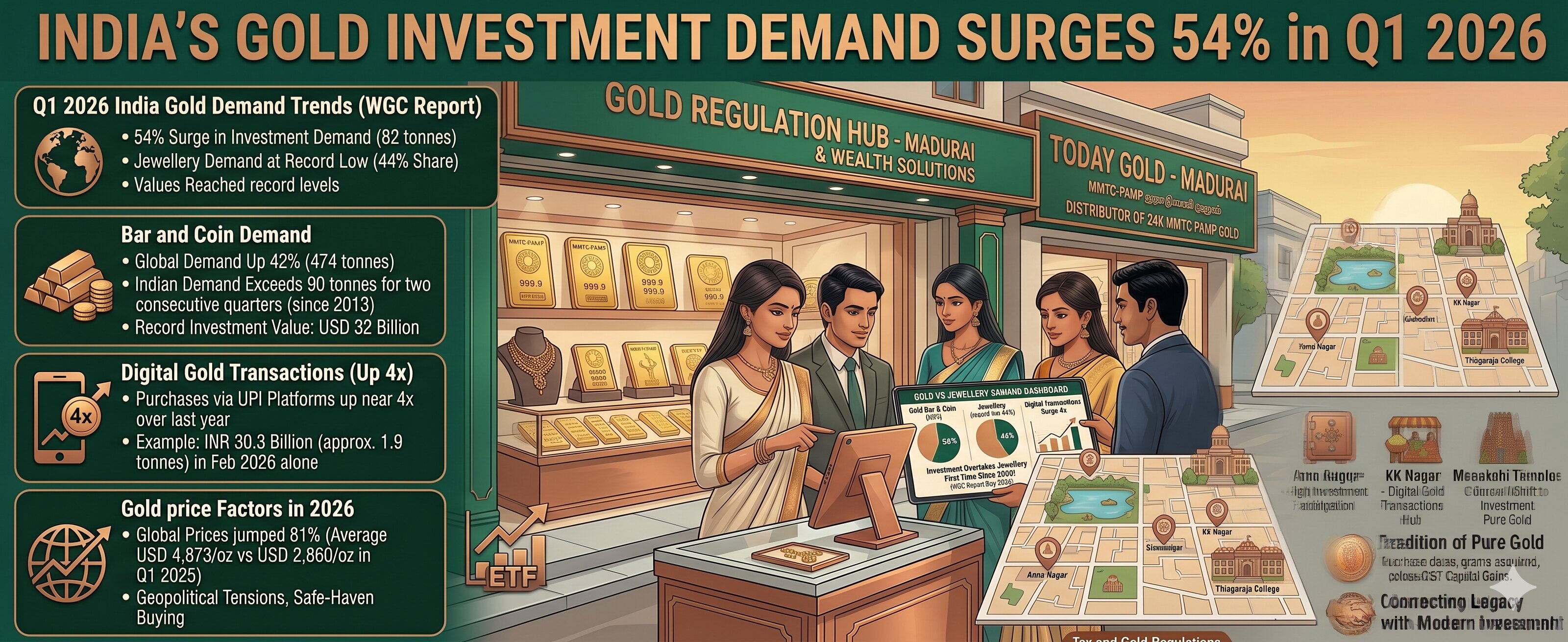 India's Gold Investment Demand Jumps 54% in Q1 2026 – Digital Gold Transactions Surge 4x, Says World Gold Council